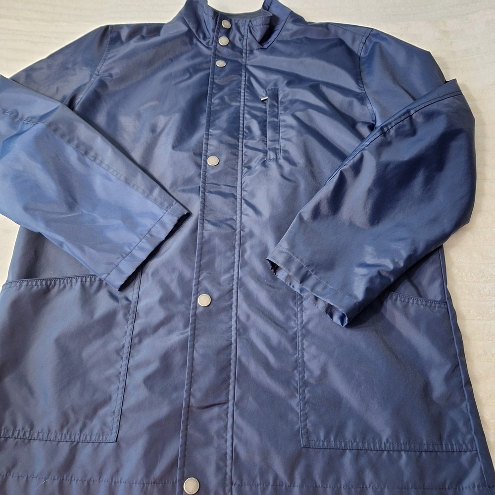 Brooks Brothers Nylon Rain Jacket Mens  XL Blue Full Zip Barn Coat Field  Cabin